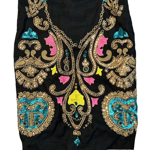 Tracy Reese Anthropologie Embroidered Emele Dress Size 2 Sequin Eyelet - Picture 4 of 8